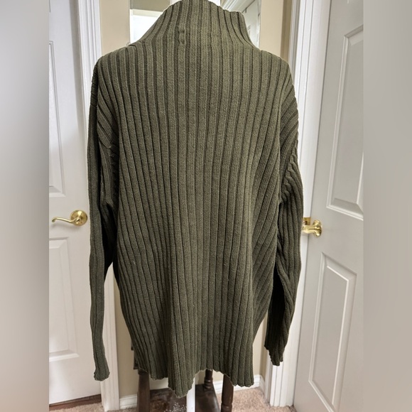 Ralph Lauren Olive Ribbed Mock Turtleneck Sweater - Picture 10 of 14